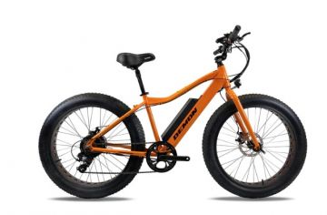 Demon Thunderbolt, Fat Tire E-Bike in Orange with Black Rims , 48V, 26-In